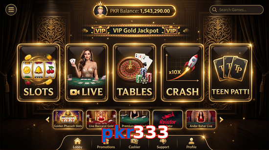 Main screen of Pkr333 casino page for PK players